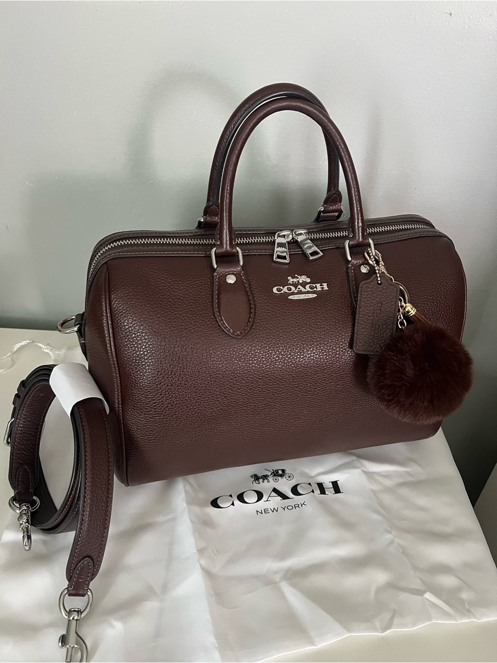 Coach Large Rowan Satchel In Maple Color